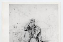 [Retrato de un hombre de cuerpo entero, secandose la frente con su pañuelo]