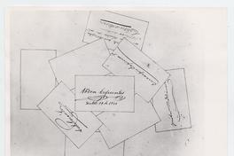 [Serie de firmas y manuscritos en hojas de personajes como : Abdón Cifuentes, Eucarpio Espinosa, Carlos Garcés]