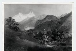 [Vista de bosque y montañas, algunas nevadas]