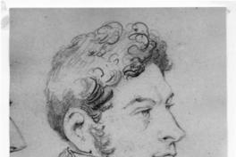 [Jorge Beauchef, dibujo de retrato del perfil rostro]