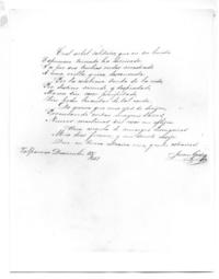 [Poema manuscrito, firmado por de Juan Godoy, fechado en Valparaíso el 13 de diciembre 1842]