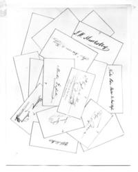 [Serie de firmas y manuscritos en hojas de diferentes personajes, tales como Nicolás Pedro Miller, Martin Zapata, Juan Godoy, entre otros]