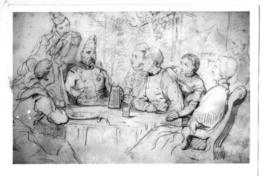 [Dibujo de militares rodeados de hombres y mujeres sentados alrededor de una mesa]