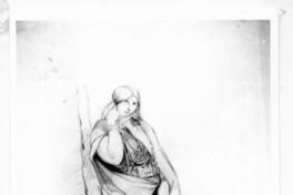 [Mujer Picunche, dibujo del retrato de cuerpo entero]
