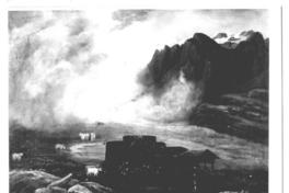 [Vista de una casa en sector montañoso, se divisan unos animales, en un día con neblina]