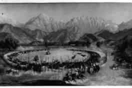 [Vista de un rodeo, de fondo las montañas]