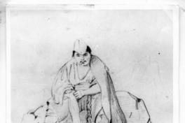 [Hombre minero, dibujo del hombre sentado sobre una piedra]