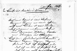 [Manuscrito en alemán, fechado en Febrero 1848, se distingue el nombre de Rugendas]