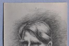 [Alberto Ghiraldo, dibujo del retrato frontal de rostro]