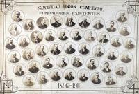 [Retrato grupal]: 45 fundadores existentes de la Sociedad Unión Comercial (1896-1916); [Absalon de la Barra, Alejandro Silva Lastarria y otros]