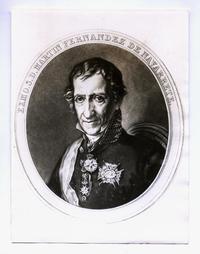 Martín Fernández de Navarrete [y Jiménez de Tejada, con una leyenda alrededor del retrato que dice: "Exmo. S. D. Martin Fernandez de Navarrete "]