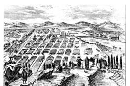 [Grabado de un plano de la ciudad de] Santiago de Chile