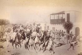 [Nicolás de Piérola y sus montoneros ingresando a Lima la mañana del 17 de marzo de 1895, pintura de Juan Lepiani]