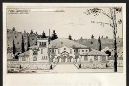 [Album Museo de Historia Natural de Concepción: Dibujo a plumilla del Proyecto de la fachada del edificio del Museo; Autor: Arquitecto A[rnoldo] Michaelsen]