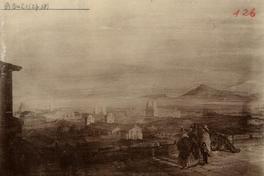 [Vista panorámica de una ciudad, bajo la neblina]