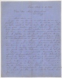 [Carta] 1864 Octubre 10, Lima [al] Señor Don Alvaro Covarrubias Santiago