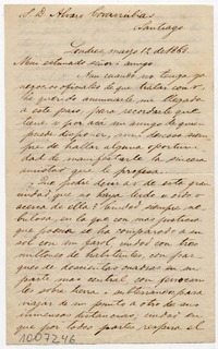 [Carta] 1868 Marzo 1°, Londres [a] Álvaro Covarrubias :