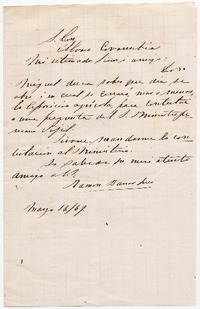 [Carta] [18]69 Mayo 16, [Santiago] S. Dn. Álvaro Covarrubias Mi estimado Señor i amigo