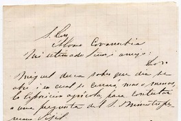 [Carta] [18]69 Mayo 16, [Santiago] S. Dn. Álvaro Covarrubias Mi estimado Señor i amigo