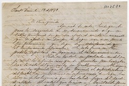 Carta de Don Alvaro Covarrubias a Doña Benigna Ortúzar : 12 de diciembre 1849