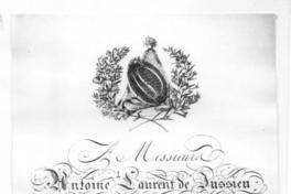 [Hoja dedicatoria para los botánicos Jussieu y Desfontaines]