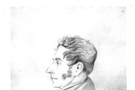 [Juan Gregorio de las Heras, dibujo del retrato de perfil de medio cuerpo]