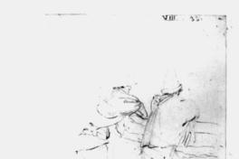 [Dos campesinos apoyados de espalda, dibujo]