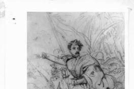 [Dibujo de un militar en combate]