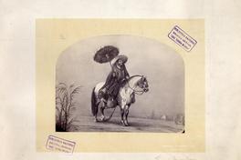 [Huaso maulino a caballo con sombrilla]