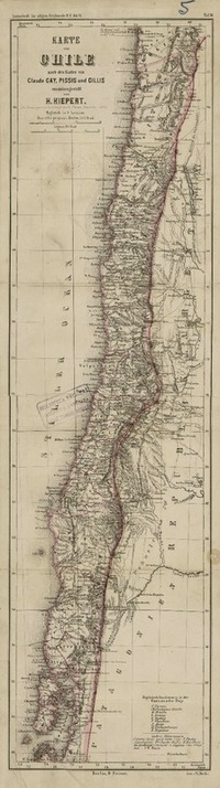 Karte von Chile nach den Karten von Claude Gay, Pissis and Cillis