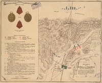 Plano de la batalla de Chacabuco el 12 de febrero de 1817 [material cartográfico] : coordinado por el General B. Mitre según reconomicimiento personal, sobre la base del croquis levantado por el Ingeniero geógrafo chileno Alberto Llona, teniendo presente el plano de Chile por Pissis y combinado con los testimonios históricos; dibujado por Carlos Beyer.