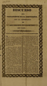 Discurso del Presidente de la República, al Congreso Nacional.