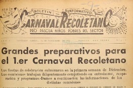 Boletín Informativo Carnaval Recoletano.