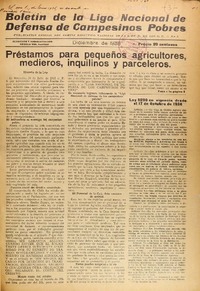 Boletín de la Liga Nacional de Defensa de los Campesinos Pobres