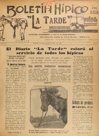 Boletín Hípico La Tarde.