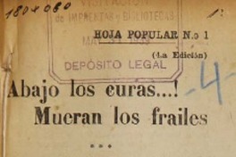 Hoja popular (Santiago, Chile : 1939)