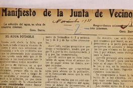 Manifiesto de la junta de vecinos.
