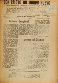 Con Cristo un mundo nuevo.