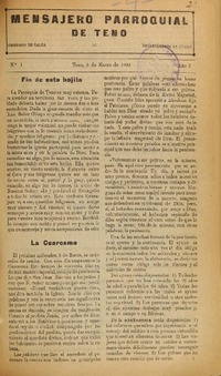 Mensajero parroquial de Teno.