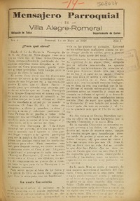 Mensajero parroquial de Villa Alegra-Romeral