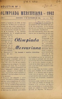 Boletín No. 1 : Olimpiada Mercuriana.
