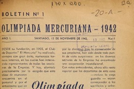 Boletín No. 1 : Olimpiada Mercuriana.