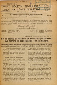 Boletín informativo de la zona devastada.