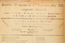Boletín Primaveral de Freirina año 1937.
