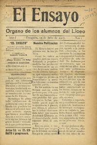 El Ensayo Organo de los Alumnos del Liceo.