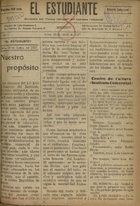 El Estudiante Organo del Instituto Comercial.