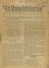 Unión intelectual publicado por los alumnos del Liceo y de la Escuela Normal de Preceptores.