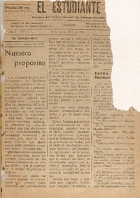 El Estudiante periódico del Centro Cultural del Instituto Comercial.