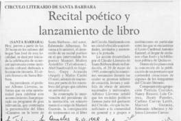 Recital poético y lanzamiento de libro.