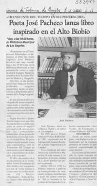 Poeta José Pacheco lanza libro inspirado en el Alto Biobío.